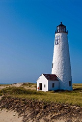 Great Point Lighthouse on Nantucket Island In Massachusetts